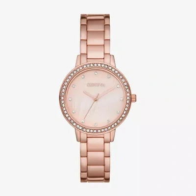 Geneva Ladies Womens Crystal Accent Rose Goldtone Bracelet Watch Fmdjm281