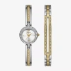 Geneva Ladies Womens Crystal Accent Silver Tone 2-pc. Watch Boxed Set Fmdjset078 In Metallic