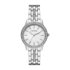 Geneva Ladies Womens Crystal Accent Silver Tone Bracelet Watch Fmdjm239 In Transparent