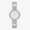 Geneva Ladies Womens Crystal Accent Silver Tone Bracelet Watch Fmdjm268 In Transparent