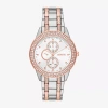 Geneva Ladies Womens Crystal Accent Two Tone Bracelet Watch Fmdjm265 In Pink