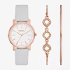 Geneva Ladies Womens White 4-pc. Watch Boxed Set Fmdjset701 In Gold