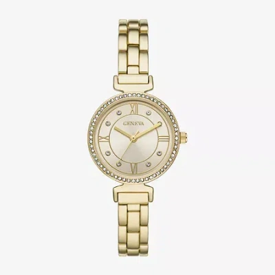 Geneva Womens Crystal Accent Gold Tone Bracelet Watch Fmdjm293 In Transparent
