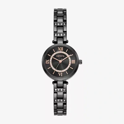 Geneva Womens Crystal Accent Gray Bracelet Watch Fmdjm301 In Black