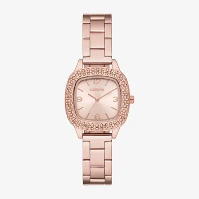 Geneva Womens Crystal Accent Rose Goldtone Bracelet Watch Fmdjm292