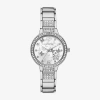 Geneva Womens Crystal Accent Silver Tone Bracelet Watch Fmdjm295 In Silver