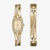 Geneva Womens Gold-tone Bangle Watch Boxed Set In Gold
