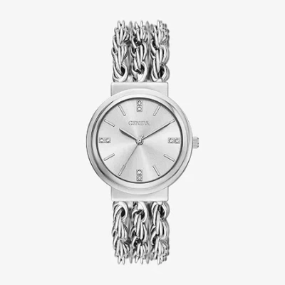 Geneva Womens Silver Tone Bracelet Watch Fmdjm313