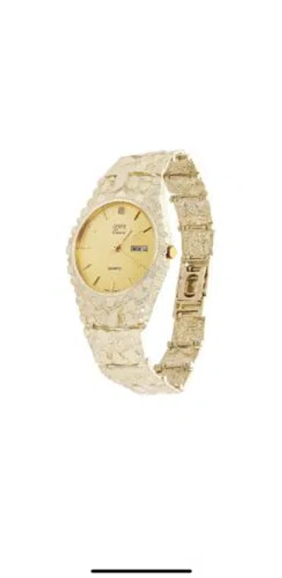 Pre-owned Geneve 10k Gold Nugget Watch
