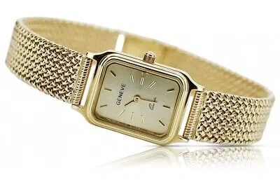 Pre-owned Geneve Beautiful Yellow 14k 585 Gold Lady  Wrist Watch Lw023y&lbw003y