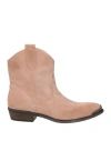 Geneve Woman Ankle Boots Antique Rose Size 7 Leather In Pink