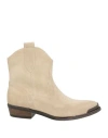 Geneve Woman Ankle Boots Beige Size 11 Leather