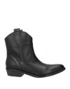 GENEVE GENEVE WOMAN ANKLE BOOTS BLACK SIZE 5 LEATHER