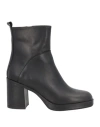 GENEVE GENEVE WOMAN ANKLE BOOTS BLACK SIZE 8 SOFT LEATHER