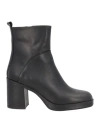 Geneve Woman Ankle Boots Black Size 8 Soft Leather In Black