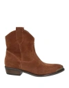 Geneve Woman Ankle Boots Brown Size 6 Leather