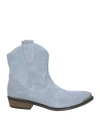 Geneve Woman Ankle Boots Light Blue Size 10 Leather