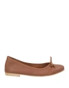 Geneve Woman Ballet Flats Brown Size 8 Leather