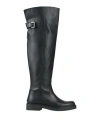 Geneve Woman Boot Black Size 8 Leather In Black