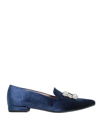 Geneve Woman Loafers Blue Size 9 Textile Fibers