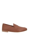 Geneve Woman Loafers Tan Size 7 Leather In Brown