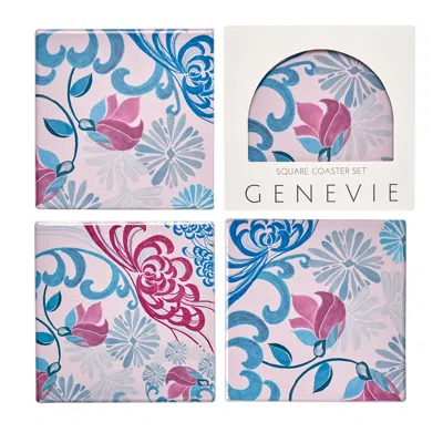 Genevie Amelie Ceramic Coasters In Multi