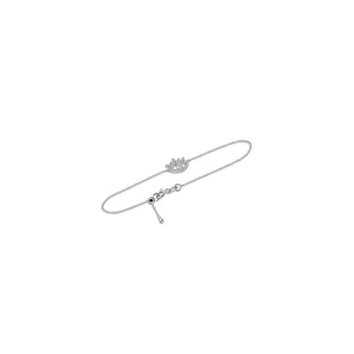 Genevieve Collection Women's 18k White Gold Evil Eye Diamond Bracelet