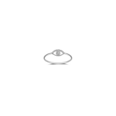 Genevieve Collection Women's 18k White Gold Eye Shape Diamond Ring