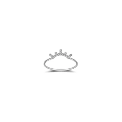 Genevieve Collection Women's 18k White Gold Eyelash Shape Diamond Ring