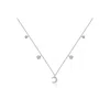 Genevieve Collection Women's 18k White Gold Moon & Star Shape Diamond Necklace Choker In White