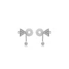 Genevieve Collection Women's 18k White Gold Triangle Dangling Diamond Ear Cuff In White