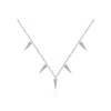 Genevieve Collection Women's 18k White Gold Triangle Shape Diamond Necklace Choker In White