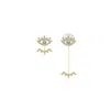 Genevieve Collection Women's 18k Yellow Gold Evil Eye & Eyelash Diamond Chain Earring & Ear Jacket In Yellow