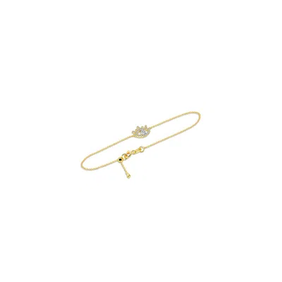 Genevieve Collection Women's 18k Yellow Gold Evil Eye Diamond Bracelet