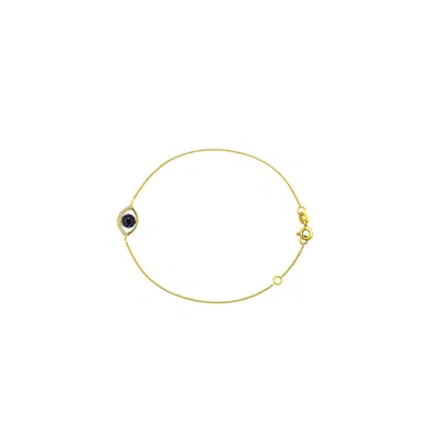 Genevieve Collection Women's 18k Yellow Gold Evil Eye Sapphire & Diamond Bracelet