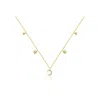 Genevieve Collection Women's 18k Yellow Gold Moon & Star Shape Diamond Necklace Choker In Yellow