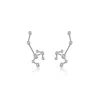 Genevieve Collection Women's Sagittarius Zodiac Constellation Earring 18k White Gold & Diamond In Metallic