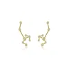 Genevieve Collection Women's Sagittarius Zodiac Constellation Earring 18k Yellow Gold & Diamond In Gold