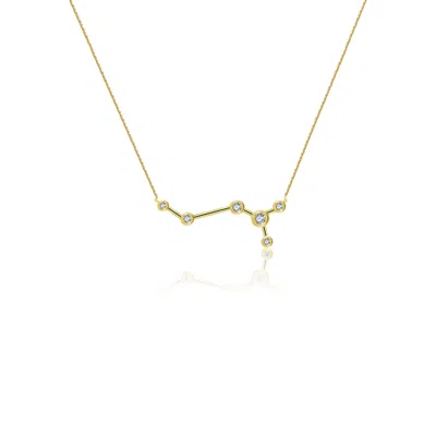 Genevieve Collection Women's Scorpio Zodiac Constellation Necklace 18k Yellow Gold & Diamond In Gray