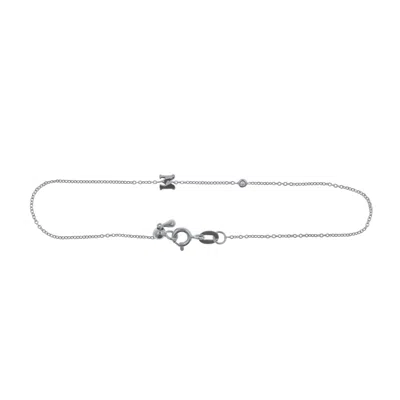Genevieve Collection Women's Silver Initial Diamond Bracelet