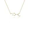 Genevieve Collection Women's Virgo Zodiac Constellation Necklace 18k Yellow Gold & Diamond In Gold
