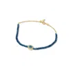 Genevieve Collection Women's White 18k Yellow Gold Sapphire Bead Bracelet In White