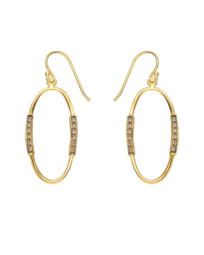 Genevive 14k & Rhodium Over Silver Cz Earrings