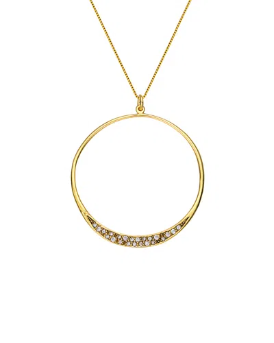 Genevive 14k & Rhodium Over Silver Cz Pendant