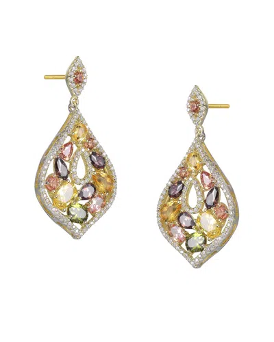 GENEVIVE GENEVIVE 14K DIAMOND CZ DANGLE EARRINGS