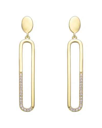 Genevive Sterling Silver With Clear Cubic Zirconia Pave Acc
