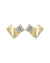 Genevive Sterling Silver 14k Gold Plated With Clear Moissan