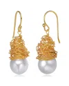 Genevive 14k Over Silver 12.4mm Pearl Earrings