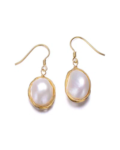 Genevive 14k Over Silver 14.5-15mm Pearl Earrings