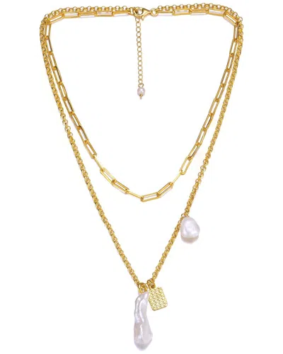 Genevive 14k Over Silver 28-32mm Pearl Necklace
